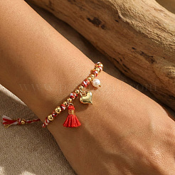 Браслеты с подвесками в виде сердечек из сплава&nbsp;YY7958-2