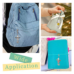 6 шт. 6-цветный подвесной элемент в виде ангела и бабочки из сплава&nbsp;HJEW-TA00339