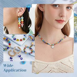 180 шт. 6-цветные плоские круглые стеклянные бусины миллефиори ручной работы&nbsp;FIND-SC0003-60