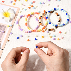 1200шт 4 цвета непрозрачные акриловые бусины&nbsp;SACR-PA0001-08