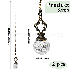 Круглые стеклянные подвески потолочные вентиляторы цепные удлинители&nbsp;HJEW-WH20003-34A