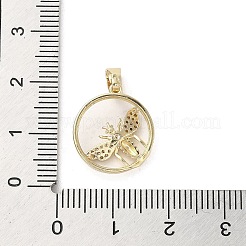 Латунные микропаве прозрачные подвески с фианитом&nbsp;KK-M275-14G