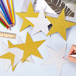 80 шт. 2-х цветная бумажные блестящие звезды для украшения стены&nbsp;AJEW-SP0001-12