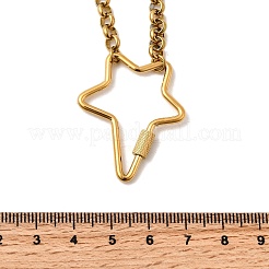 Женские ожерелья-цепочки Rolo с подвеской из нержавеющей стали 304 с застежкой-звездочкой&nbsp;NJEW-Z091-05G