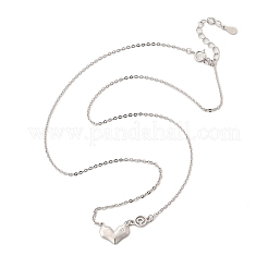 925 серебряное ожерелье с подвеской в виде сердца из прозрачного кубического циркония для женщин&nbsp;NJEW-D315-04P