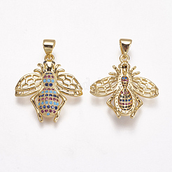 Латунные микро проложить кубического циркония подвески&nbsp;ZIRC-A009-06G