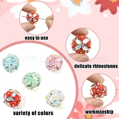 6 шт. 6-х цветные бусины из полимерной глины ручной работы со стразами&nbsp;FIND-YW0010-98