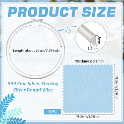 999 тонкая круглая проволока из стерлингового серебра&nbsp;STER-BC0002-49C