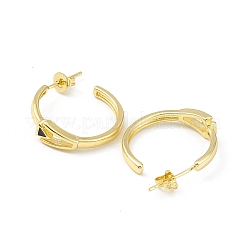 Треугольные серьги-гвоздики с эмалью&nbsp;EJEW-G347-03G