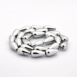 Немагнитные синтетические гематитовые бусины в форме капли&nbsp;G-M072-02