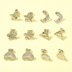 12 шт. 6 стиля фурнитуры для сережек-гвоздиков из нержавеющей стали 304&nbsp;FIND-FS0002-39