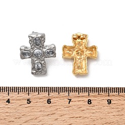 6 пара серег-гвоздиков с крестом из нержавеющей стали 304 с кубическим цирконием&nbsp;EJEW-P330-01A