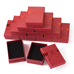 12 шт. подарочные коробки для хранения украшений из бумаги с бантом&nbsp;CBOX-TA0001-14B