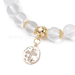 Женские браслеты из круглых бусин из синтетического кварца толщиной 8.5 мм&nbsp;BJEW-JB12260-04