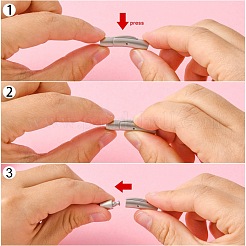 Застежки для ожерелий из матовой нержавеющей стали 304&nbsp;STAS-I013-4mm-A