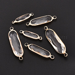 Латунь со стеклянными звеньями/соединительными подвесками&nbsp;GLAA-T027-13