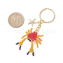 Брелки из натуральной черной шпинели в форме краба&nbsp;KEYC-MZ00051