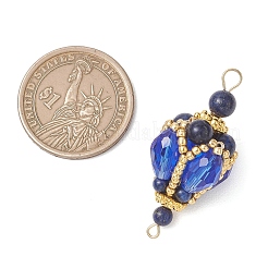 Богемные круглые подвески из натурального лазурита с бусинами в форме капли&nbsp;PALLOY-MZ01227-03