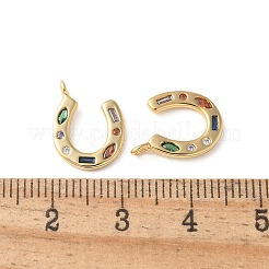 Латунные микро-паве красочные кубические циркониевые подвески&nbsp;KK-Q031-40G-02