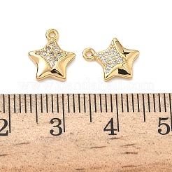 Подвески в виде звезд из латуни с микропаве из кубического циркония&nbsp;KK-A281-19G
