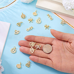 16 шт. 8 стиля латунные подвески с микропаве и кубическим цирконием&nbsp;KK-TA0002-30