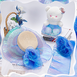 Плиссированная кружевная лента из органзы градиентного цвета&nbsp;DIY-GA0005-88C