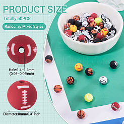 Бусины из полимерной глины ручной работы 8 шарик&nbsp;CLAY-TA0001-84A