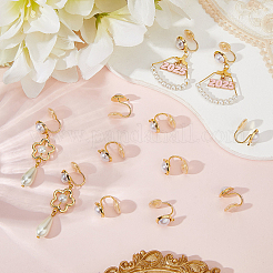 10 шт. полукруглая латунная фурнитура для ушей&nbsp;KK-BBC0022-47