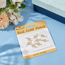 9 шт. латунные микрофибровые звенья/соединители с кубическим цирконием&nbsp;ZIRC-BBC0003-29