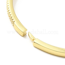 Прозрачный кубический цирконий полый прямоугольный браслет на петлях&nbsp;BJEW-G659-03G