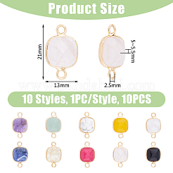 10 шт. 10 стиля смешанных подвесок-соединителей из драгоценных камней&nbsp;G-FH0002-16