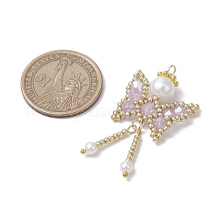 Подвески-бабочки из стеклянного бисера&nbsp;PALLOY-MZ00649-04