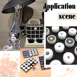 20 шт. 2-цветные круглые прозрачные пластиковые коробки для хранения россыпью алмазов с завинчивающейся крышкой и губкой внутри&nbsp;CON-PH0002-96