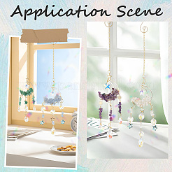 Наборы для самостоятельного изготовления подвесных ловцов солнца из натурального аметиста&nbsp;DIY-SC0030-67