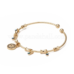 Латунные браслеты-манжеты с покрытием стойки&nbsp;BJEW-E071-15G