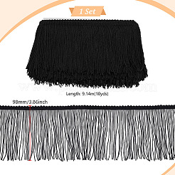 Отделочная лента из полиэстерового кружева с кисточками&nbsp;OCOR-WH0101-118B