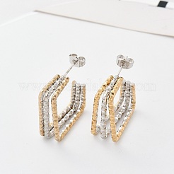 Серьги-гвоздики из нержавеющей стали 304&nbsp;EJEW-M070-21PG-04