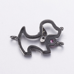 Соединители звеньев для щенков из латуни с кубическим цирконием&nbsp;LS-ZIRC-G125-02A-B