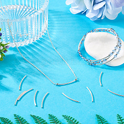 10шт изогнутая трубка 925 бусины из стерлингового серебра&nbsp;STER-TA0001-43B