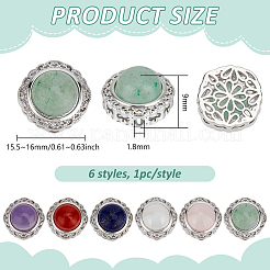 6 шт. 6 стиля латунных многорядных звеньев с натуральным аметистом&nbsp;KK-BC0015-17A