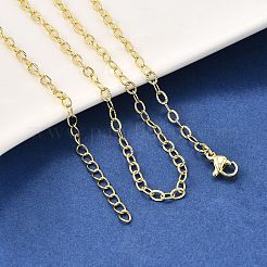 Ожерелья из латунных текстурированных цепочек-кабелей&nbsp;NJEW-M108-34G