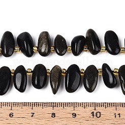 Естественный золотистый отлив обсидиан бисер пряди&nbsp;G-Z091-A39