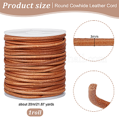 Круглый шнур из воловьей кожи длиной 20 метр.&nbsp;WL-WH0015-01C-01