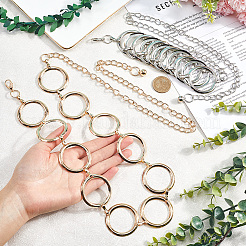 2 шт. 2-цветный сплав цепочка с кольцом поясной ремень&nbsp;AJEW-CN0002-80B