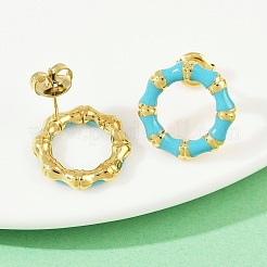 Серьги-гвоздики из нержавеющей стали 304 с эмалью&nbsp;EJEW-K268-16G