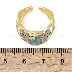 Маска латунные эмалевые манжеты кольца&nbsp;RJEW-L113-039G