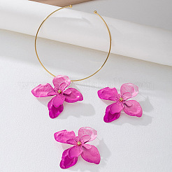 Комплекты из серег-гвоздиков и чокеров с цветочным узором для женщин&nbsp;WG356AA-01