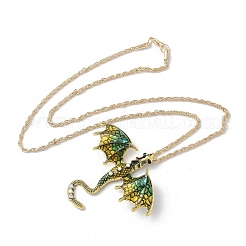 Ожерелья с подвеской в виде дракона из сплава эмали&nbsp;LS-NJEW-V005-01AG-02