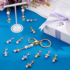 40 шт. подвеска в виде ангела из двухцветного стекла и сплава&nbsp;HJEW-PH02265