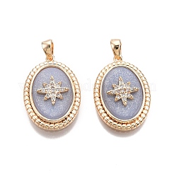 Латунные микропаве прозрачные подвески с фианитом&nbsp;KK-C005-08G